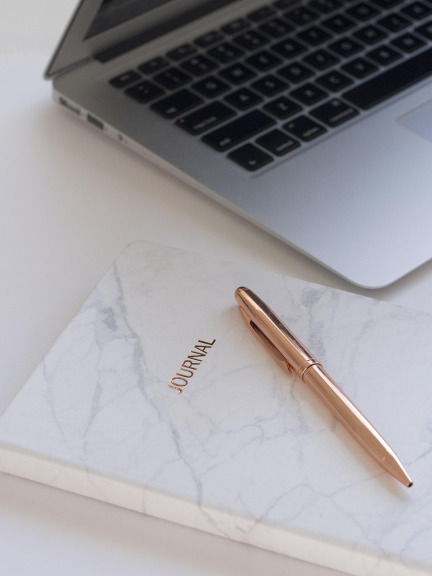 rose gold pen journal
