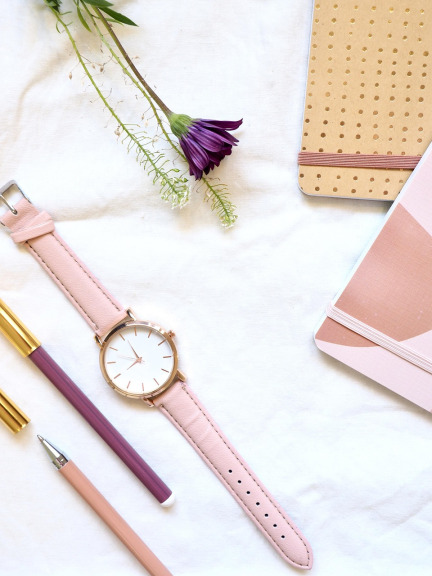 rose gold pen notebook